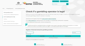 ACMA licensed interactive gambling provider register for Australian operator checks