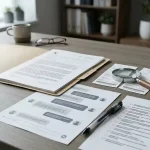 Editorial illustration of complaint review records, payment evidence and support messages